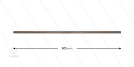 RP201 lans - L=900mm - recht - RVS - 400 Bar - max 150&deg;C - 2 x 1/4&quot; bu