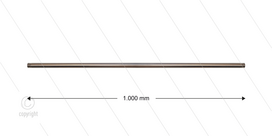 RP201 lans - L=1000mm - recht - RVS - 400 Bar - max 150&deg;C - 2 x 1/4&quot; bu
