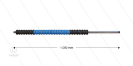 Iso77 lans - L=1000mm - recht - RVS - draaibare isolatie L=400mm - zwart/blauw/zwart - max 80&deg;C - 400 Bar - 2 x 1/4&quot; bu