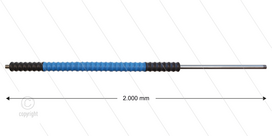 Iso77 lans - L=2000mm - recht - RVS - draaibare isolatie L=500mm - zwart/blauw/zwart - max 80&deg;C - 400 Bar - 2 x 1/4&quot; bu