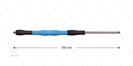 Iso88 lans - L=700mm - recht - RVS - draaibare isolatie L=400mm - zwart/blauw/zwart - max 80&deg;C - 400 Bar - 2 x 1/4&quot; bu