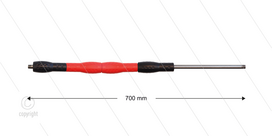 Iso88 lans - L=700mm - recht - RVS - draaibare isolatie L=400mm - zwart/rood/zwart - max 80&deg;C - 400 Bar - 2 x 1/4&quot; bu