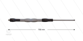 Iso88 lans - L=700mm - recht - RVS - draaibare isolatie L=400mm - zwart/grijs/zwart - max 80&deg;C - 400 Bar - 2 x 1/4&quot; bu