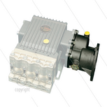 RE44 - reductiekast voor E-motor - pompserie: 69(VHT) + T55 - 600 tpm - flens B3/B14 - as &Oslash;28mm - Reductie i=2,4 (1450/600 tpm) - max 5,5 kW