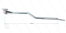 Mosmatic DKZbl - Zwenkarm plafond met LED-verlichting - L=1750mm - Z-uitvoering - in/uit 1/4&quot; bi - max 275 Bar - max 120&deg;C - Aansluitspanning: 24V - Lichtsterkte: 120 lux - Led&#039;s 30/m