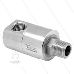 DGE Swivel - haaks - 1 lager - 3/8" bi x 3/8" bu - 275 Bar - NW10 - 30 tpm - max 120&deg;C - Afdichting NBR - Huis: messing vernikkeld - Binnenwerk: RVS - High flow