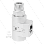 WDCS Swivel - haaks - 2 lagers - 1/2" bi x 1/2" bu - 275 Bar - NW12 - 200 tpm - max 120&deg;C - Afdichting NBR - Huis: messing vernikkeld - Binnenwerk: RVS - Radiaal kogellagers, beschermd