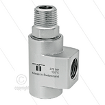 WDCS Swivel - haaks - 2 lagers - 2 x 1/2" bi - 275 Bar - NW12 - 200 tpm - max 120&deg;C - Afdichting NBR - Huis: messing vernikkeld - Binnenwerk: RVS - Radiaal kogellagers, beschermd