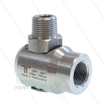 WDEI Swivel - haaks - 1 lager - 1/4" bi BSP x 1/4" bu NPT - 400 Bar - NW7 - 30 tpm - max 120&deg;C - Afdichting NBR - compleet RVS