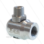 WDEI Swivel - haaks - 1 lager - 1/2" bi BSP x 3/8" bu BSP - 400 Bar - NW9 - 30 tpm - max 120&deg;C - Afdichting NBR - compleet RVS