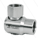 WDEI Swivel - haaks - 1 lager - 2 x 3/8" bi - 400bar - NW9 - 30 tpm- max 120&deg;C - Afdichting NBR - compleet RVS
