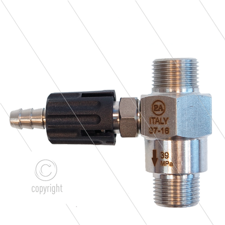 Chemicali&euml;n injector - RVS - regelbaar - &Oslash;1.5mm (065) - 350 Bar - 30 l/min - max 90&deg;C - 2 x 3/8&quot; bu
