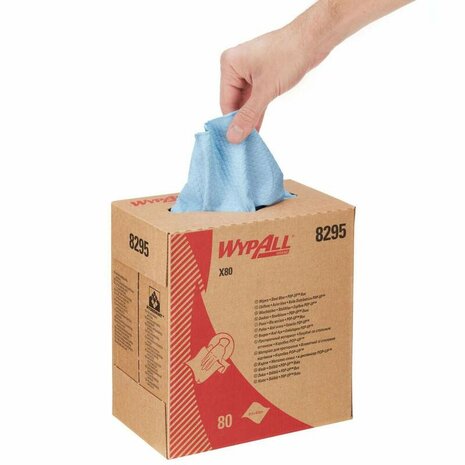 WypAll&reg; doek X80 Hydroknit&reg; 1-laags staalblauw 42.7x21.2cm 5x80doek/doos