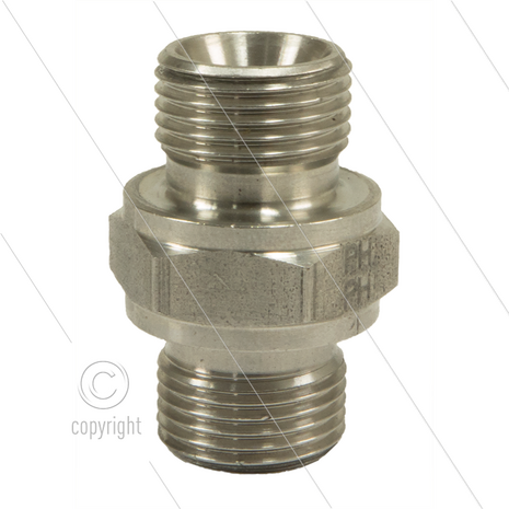 Dubbele nippel - RVS - 2 x 1/2&quot; bu - BSP - 400 Bar
