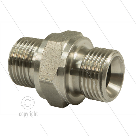 Dubbele nippel - RVS - 2 x 1&quot; bu - BSP - 400 Bar