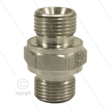 Dubbele nippel - RVS - 2 x 1&quot; bu - BSP - 400 Bar