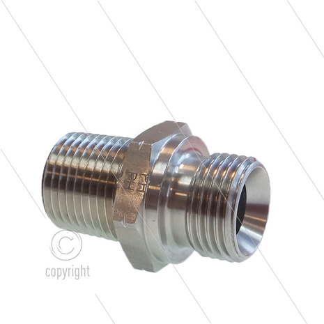 Dubbele nippel - RVS - 2 x 1 1/2&quot; bu - BSP - 200 Bar