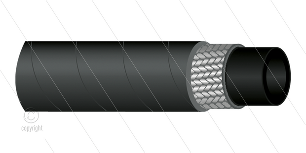 HD-slang - 1SC-08 (5/16&quot;) - zwart - 250 Bar - &Oslash;13,5mm - 150&deg;C