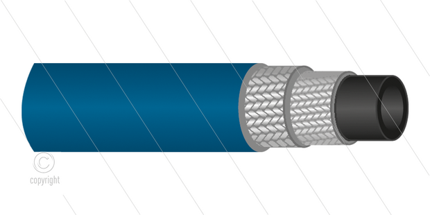 HD-slang - 2SC-10 - (3/8&quot;) - Gladde buitenmantel - blauw - 400 Bar - &Oslash;17,4mm - 150&deg;C