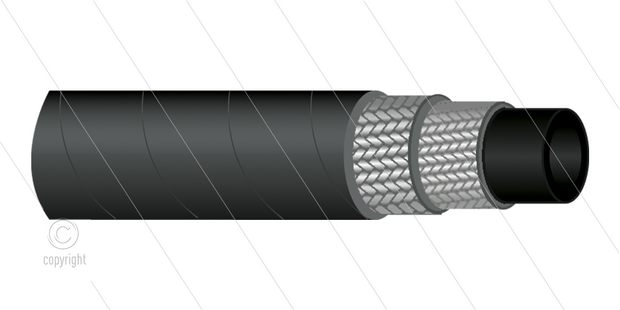 HD-slang - 2SC-08 (5/16&quot;) - zwart - 400 Bar - &Oslash;15,0mm - 150&deg;C