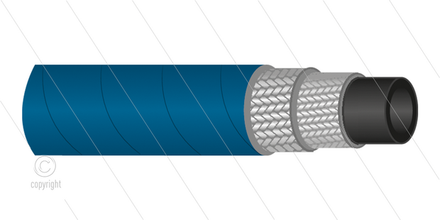 HD-slang - 2SC-10 (3/8&quot;) - blauw - 400 Bar - &Oslash;17,0mm - 150&deg;C