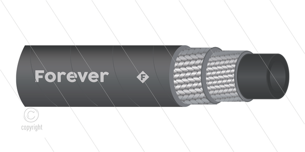 HD-slang - 2SCX-10 (3/8&quot;) - Forever - zwart - 400 Bar - &Oslash;17,0mm - 150&deg;C