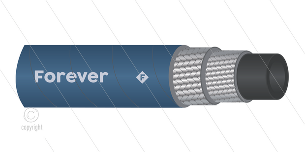 HD-slang - 2SCX-12 (1/2&quot;) - Forever - blauw - 400 Bar - &Oslash;20,4mm - 150&deg;C