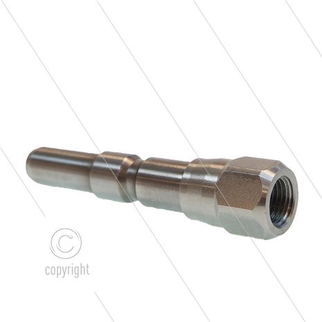Insteeknippel 1/4&quot; bi - RVS - passend op KEW - 220 Bar - SW19