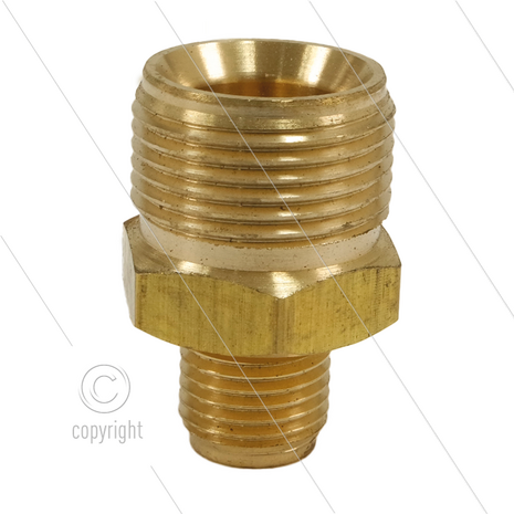 M22x1.5 - snelkoppeling nippel - messing - 250 Bar - &Oslash;14mm - max 150&deg;C - 1/4&quot; bu