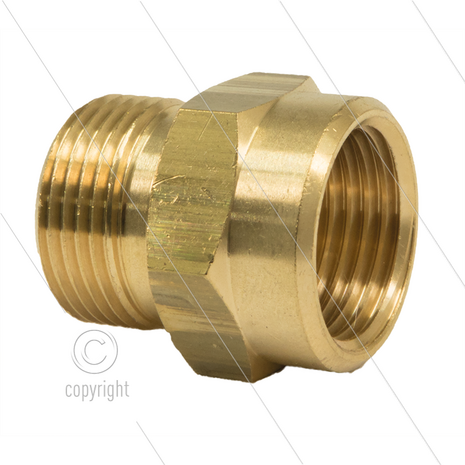 M22x1,5 - snelkoppeling nippel - messing - 250 Bar - &Oslash;14mm - max 150&deg;C - 1/2&quot; bi