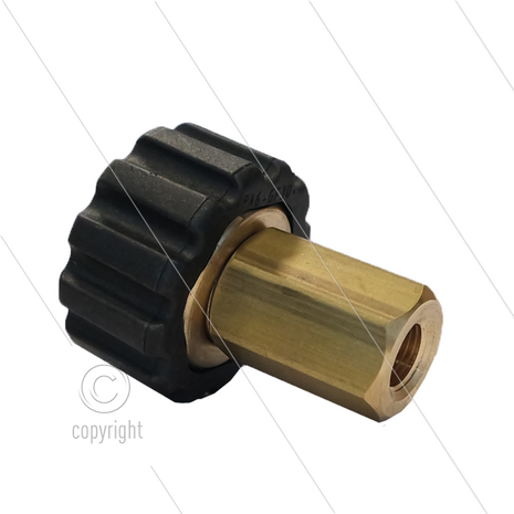 M22x1,5 - snelkoppeling wartel - messing - 250 Bar - &Oslash;14mm - max 150&deg;C - 1/8&quot; bi