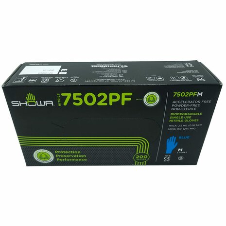 Showa handschoen 7502PF EBT - doos 100 paar