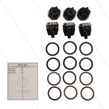 Kit 201 - Kleppenset (6x) - heet water 85&deg;C - serie 47 HT