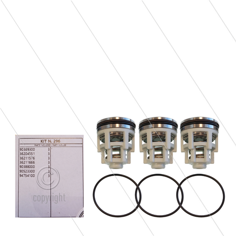 Kit 296 - Set zuigkleppen (3x) - serie AB