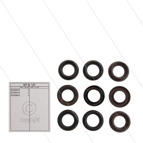 Kit 127 - Manchetset &Oslash;18mm voor 3 plunjers - Serie 44