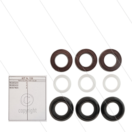 Kit 153 - Manchetset &Oslash;13mm voor 3 plunjers - Serie 44