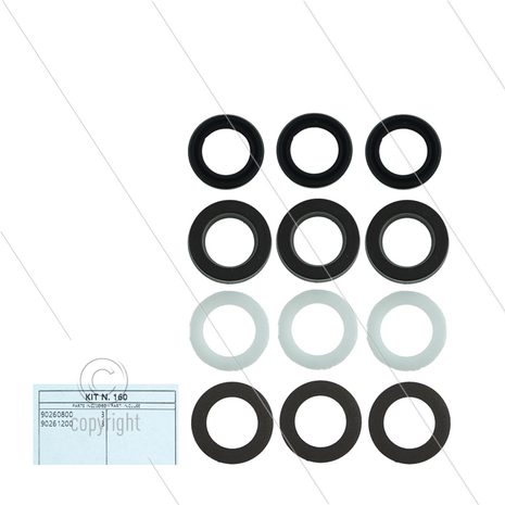 Kit 160 - Manchetset &Oslash;15mm voor 3 plunjers - Serie 63