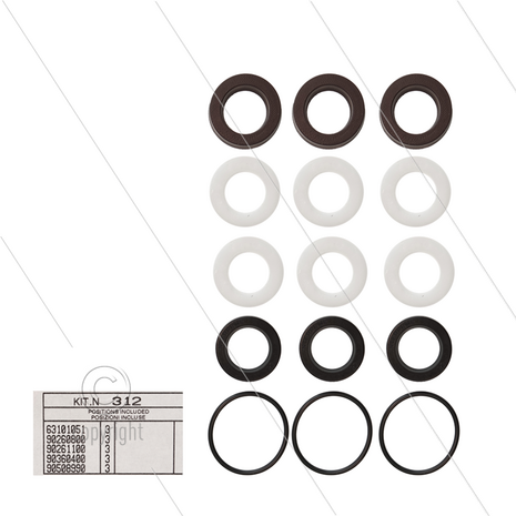 Kit 312 - Manchetset &Oslash;15mm voor 3 plunjers - serie 53