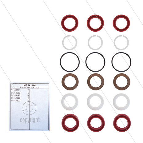 Kit 344 - Manchetset &Oslash;20mm voor 3 plunjers - Serie C3W