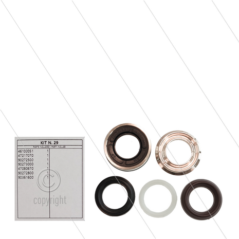 Kit 029 - Complete afdichtingsset &Oslash;22mm voor 1 plunjer - Serie 47 + 48