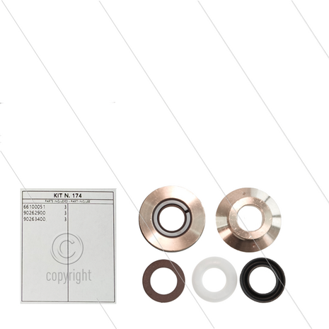Kit 175 - Complete afdichtingsset &Oslash;16mm voor 1 plunjer - serie 66