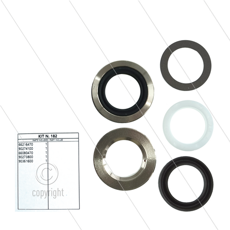 Kit 182 - Complete afdichtingsset &Oslash;24mm voor 1 plunjer - serie 66