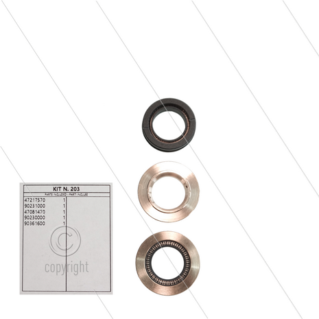Kit 203 - Complete afdichtingsset &Oslash;22mm voor 1 plunjer - serie 47(V)HT