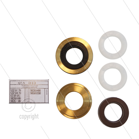 Kit 313 - Complete afdichtingsset &Oslash;15mm voor 1 plunjer - serie 53
