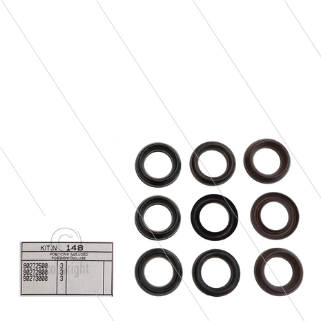 Kit 148 - Set LD + HD afdichtingen + restopring &Oslash;22mm (3x) - Serie 47