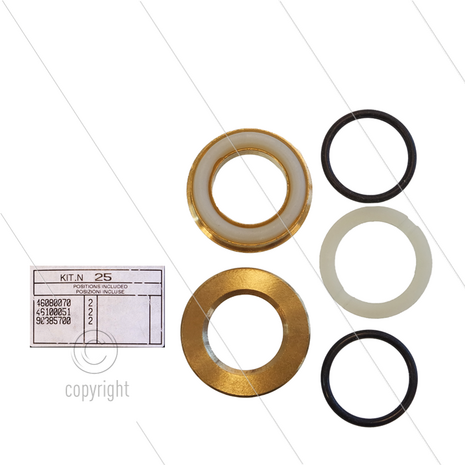 Kit 025 - Set messing ringen + O-ringen &Oslash;22mm (3x)