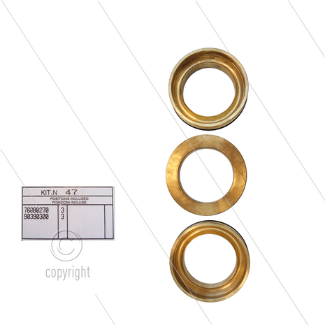 Kit 047 - Set messing ringen + O-ringen &Oslash;45mm (3x)