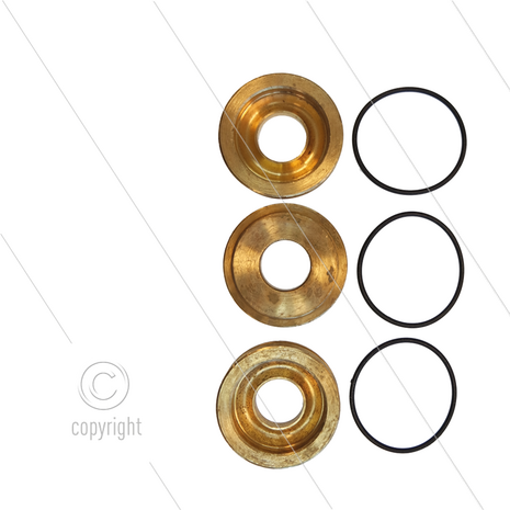 Kit 091 - Set messing ringen + O-ringen &Oslash;15mm (3x) - Serie 50