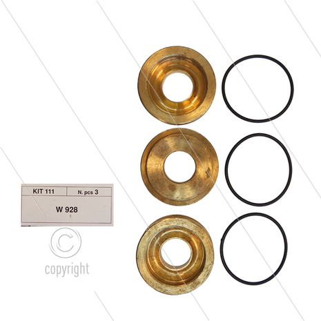 Kit 111 - Set messing ringen + O-ringen &Oslash;16mm (3x) - Serie 47 - W928