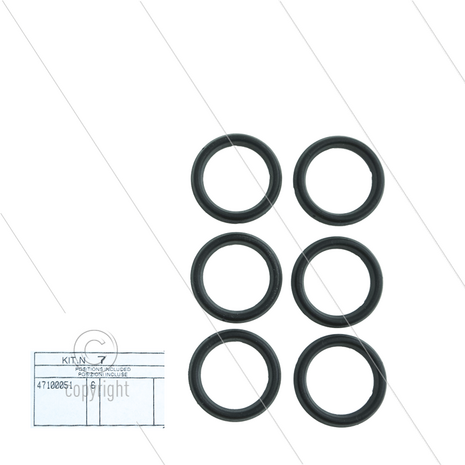 Kit 007 - Set topringen &Oslash;20 mm (6x) - Serie 47 + 48 + 69